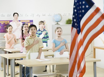 The students recite the Pledge of Allegiance at the start of every school day. The students recite the Pledge of Allegiance at the start of every school day.