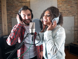 The recording artists hope to get signed by a major record label with their new music. The recording artists hope to get signed by a major record label with their new music.