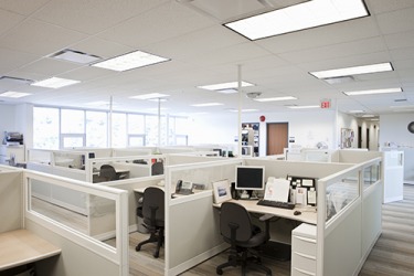 The office space has been partitioned into semi private cubicles. The office space has been partitioned into semi private cubicles.