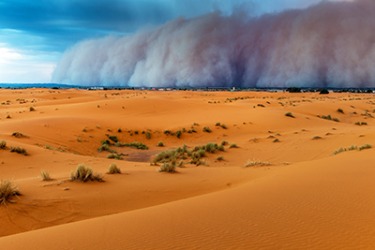 The sandstorms are relentless in the Saharan Desert. The sandstorms are relentless in the Saharan Desert.