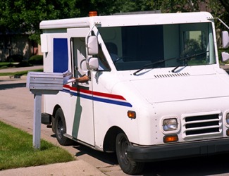Our very reliable mail carrier delivers the mail between 1:00 - 2:00 every day. Our very reliable mail carrier delivers the mail between 1:00 - 2:00 every day.