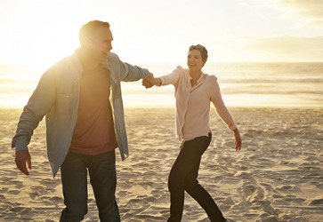 Pat and Barbara reminisce about happy memories in their marriage on their beach vacation. Pat and Barbara reminisce about happy memories in their marriage on their beach vacation.