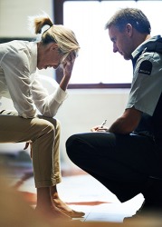 Even though Sylvia was still emotionally shaken, she was willing to give the police officer a report of the incident. Even though Sylvia was still emotionally shaken, she was willing to give the police officer a report of the incident.
