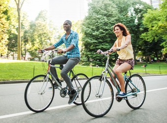 Bike rides in the park on the weekends are Jesse and Amanda's respite from their demanding jobs. Bike rides in the park on the weekends are Jesse and Amanda's respite from their demanding jobs.