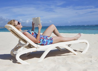 Cindy wants to do nothing more than rest on the beach with a good book while on vacation. Cindy wants to do nothing more than rest on the beach with a good book while on vacation.