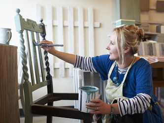 Natalie's furniture restoration business is successful because her skillset is unique. Natalie's furniture restoration business is successful because her skillset is unique.