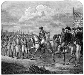 British General Cornwallis surrenders to General George Washington and brings the American Revolutionary War to an end. British General Cornwallis surrenders to General George Washington and brings the American Revolutionary War to an end.
