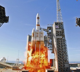 A Delta IV rocket launches from Vandenberg Air Force Base, California. A Delta IV rocket launches from Vandenberg Air Force Base, California.