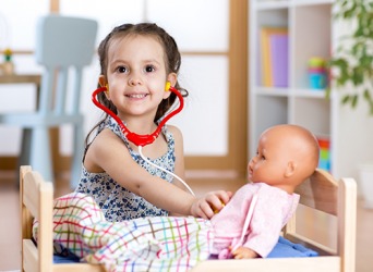 Sabrina's role playing as a doctor might be an indicator that she will choose a career in the medical field. Sabrina's role playing as a doctor might be an indicator that she will choose a career in the medical field.