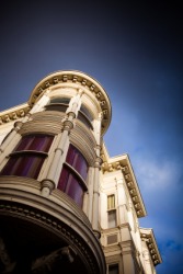 A bow window on a Victorian home. A bow window on a Victorian home.