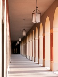 A breezeway at a museum. A breezeway at a museum.