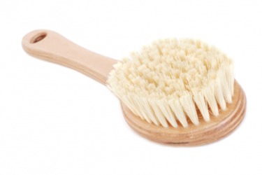 A brush with natural hair bristles. A brush with natural hair bristles.