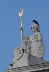 A statue of the symbol of Britain, Britannia. A statue of the symbol of Britain, Britannia.