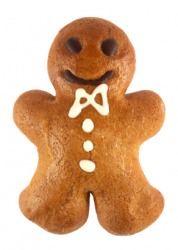 A golden brown gingerbread man. A golden brown gingerbread man.