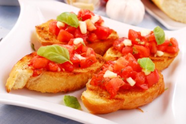 Bruschetta with tomato and basil. Bruschetta with tomato and basil.