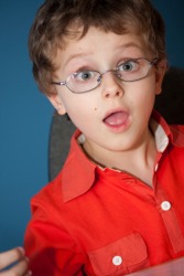 Something has amazed this little boy. Something has amazed this little boy.