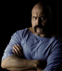 This man is burly. This man is burly.