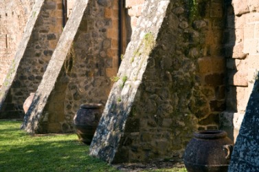 Buttresses supporting an ancient building. Buttresses supporting an ancient building.