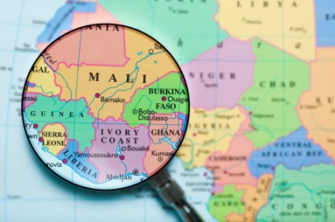 A map of Côte d'Ivoire, The Ivory Coast. A map of Côte d'Ivoire, The Ivory Coast.