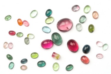 Several tourmaline cabochons in different colors. Several tourmaline cabochons in different colors.