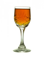 A glass of amontillado sherry. A glass of amontillado sherry.