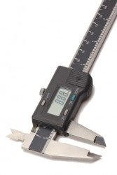 A digital electronic caliper. A digital electronic caliper.