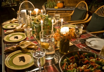 A candlelit table. A candlelit table.