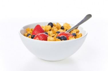 A bowl of breakfast cereal. A bowl of breakfast cereal.