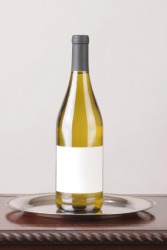 A bottle of chardonnay wine. A bottle of chardonnay wine.