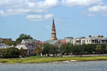 A view of Charleston, South Carolina, as seen from the water. A view of Charleston, South Carolina, as seen from the water.