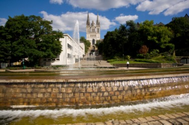 A fountain in the city of Angers. A fountain in the city of Angers.