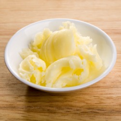 A dish of clarified butter. A dish of clarified butter.