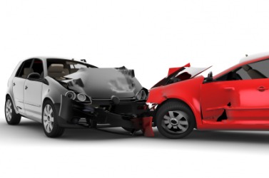 Two automobiles after a collision. Two automobiles after a collision.