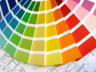 Cards of color samples for paint. Cards of color samples for paint.