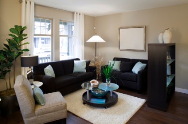 A living room with modern décor. A living room with modern décor.