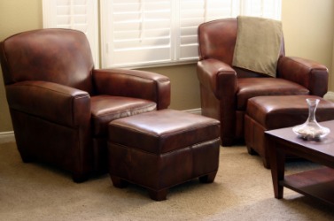 A pair of matching club chairs. A pair of matching club chairs.