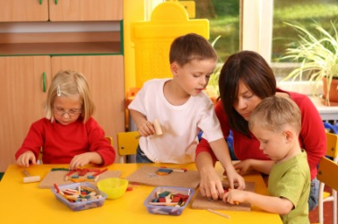 Children at a day care center. Children at a day care center.