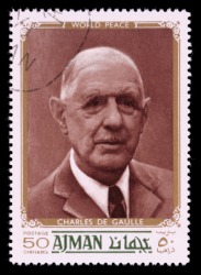 A portrait of Charles de Gaulle. A portrait of Charles de Gaulle.