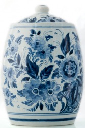 A delftware pot. A delftware pot.