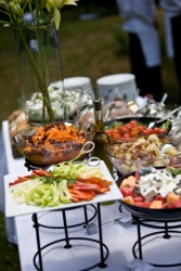 A table set with delicious food. A table set with delicious food.