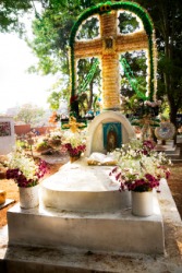 A tomb in Mexico decorated for Dia de los Muertos, Day of the Dead. A tomb in Mexico decorated for Dia de los Muertos, Day of the Dead.