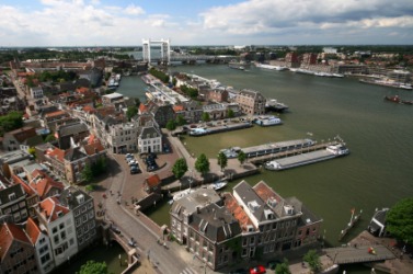 An aerial view of the city of Dordrecht. An aerial view of the city of Dordrecht.