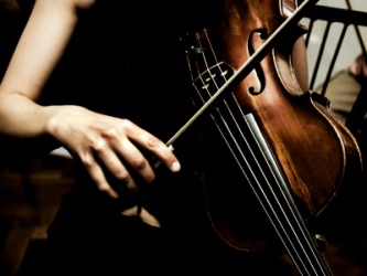 A down-bow stroke on a violin. A down-bow stroke on a violin.