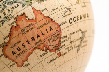 A map of down under. A map of down under.