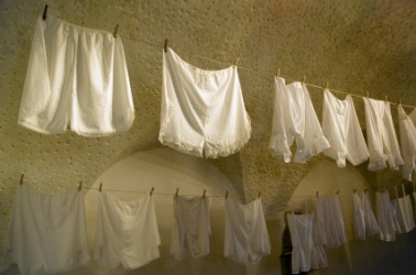 Drawers hanging on a clothesline. Drawers hanging on a clothesline.