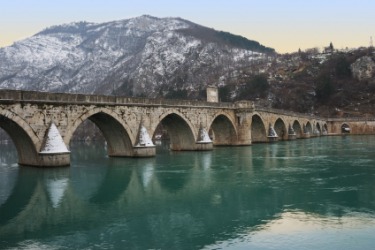 A bridge over the river Drina. A bridge over the river Drina.