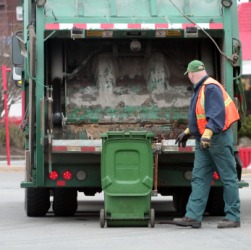 A dustman at work. A dustman at work.