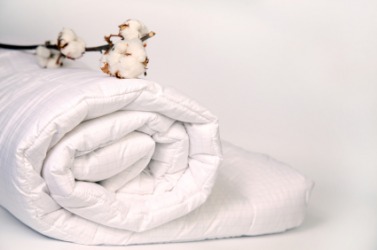 A rolled up duvet. A rolled up duvet.