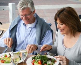 A couple about to eat lunch. A couple about to eat lunch.