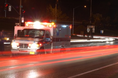 An ambulance responding to an emergency situation. An ambulance responding to an emergency situation.
